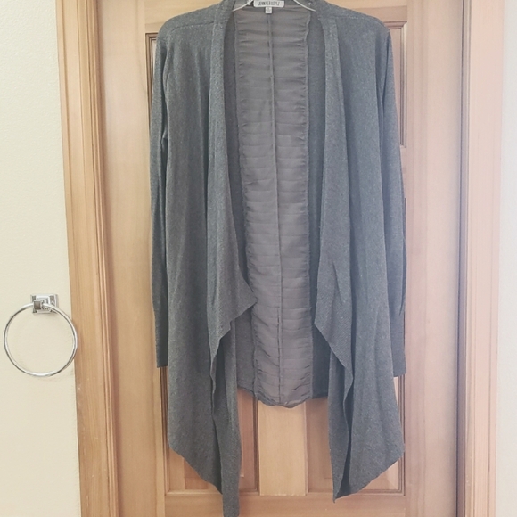 Jennifer Lopez Gray Open Front Cardigan Sweater womens sz L - Picture 1 of 5